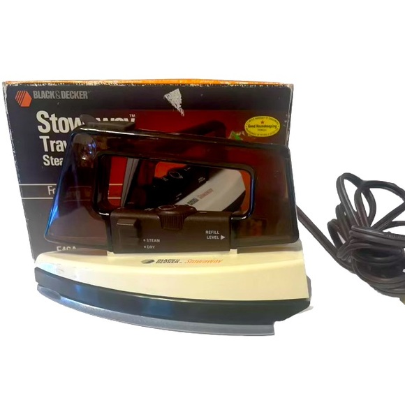 Black & Decker Stowaway Travel Iron Steam & Dry w/ Folding Handle 1988 Vintage - Picture 7 of 7